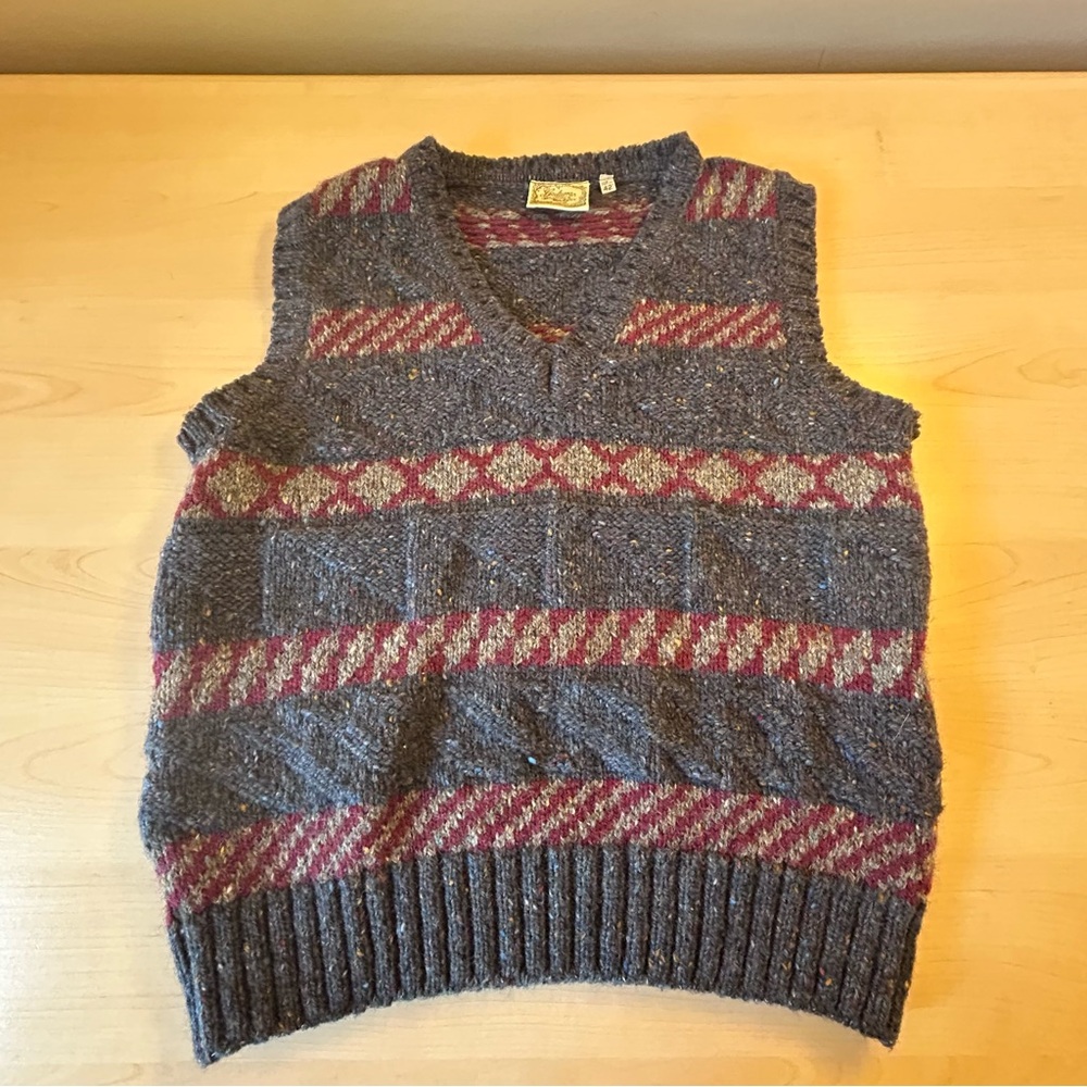 Vintage Gaeltarra Irish Wool Sweater Vest Size 42